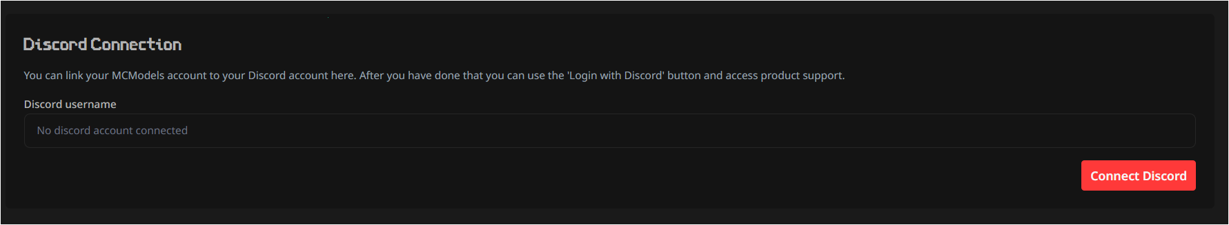 Discord connection interface